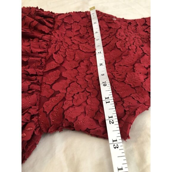 Chasing Fireflies Red Leaf Applique Sleeveless Party Dress Girls 6 Flower Girl - Picture 7 of 9